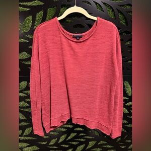 ✅American Eagle Outfitters Burgendy Distressed Top, Women's Small
